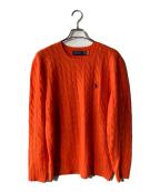 POLO RALPH LAURENポロ・ラルフローレン）の古着「カシミヤ混ケーブルニット」｜オレンジ