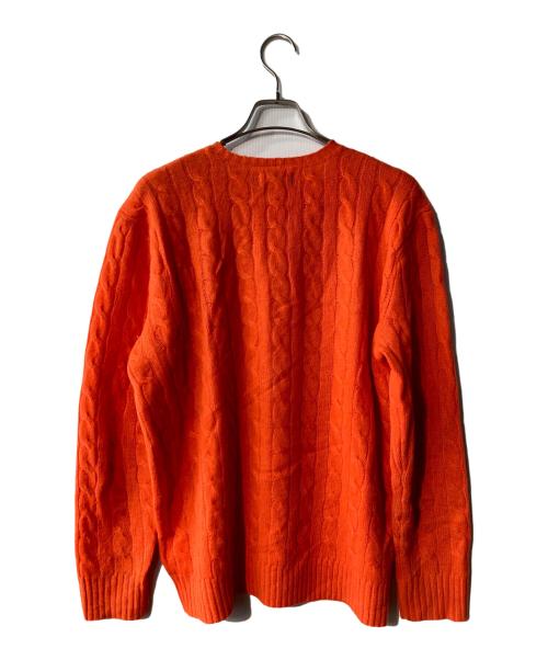 POLO RALPH LAUREN（ポロ・ラルフローレン）POLO RALPH LAUREN (ポロ・ラルフローレン) カシミヤ混ケーブルニット オレンジ サイズ:Mの古着・服飾アイテム