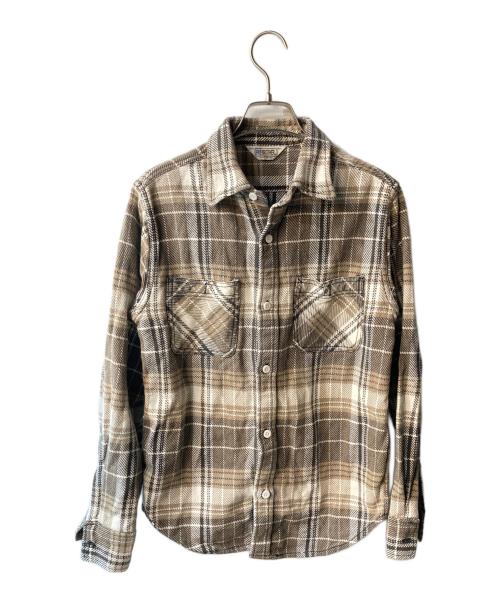 FIVE BROTHER（ファイブブラザー）FIVE BROTHER (ファイブブラザー) HEAVY FLANNEL WORK L/S SHIRTS ブラウン サイズ:Sの古着・服飾アイテム