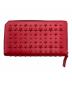 JIMMY CHOO (ジミーチュウ) スタッズレザーロングウォレット レッド：18000円