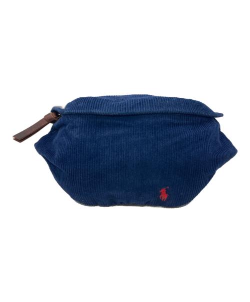 POLO RALPH LAUREN（ポロ・ラルフローレン）POLO RALPH LAUREN (ポロ・ラルフローレン) コーデュロイウエストバッグ ネイビーの古着・服飾アイテム