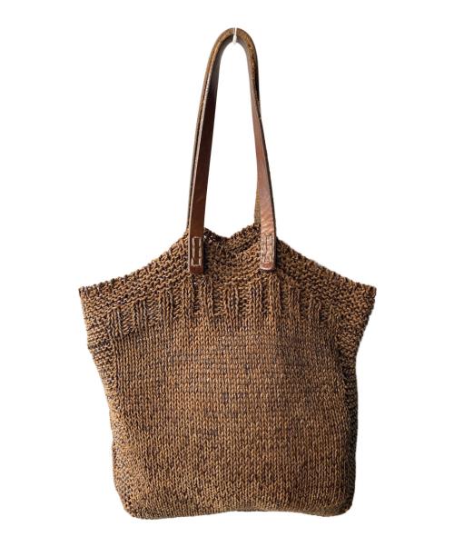 45R（フォーティファイブ・アール）45R (フォーティファイブ・アール) メッシュ編み込みトートバッグ ブラウンの古着・服飾アイテム