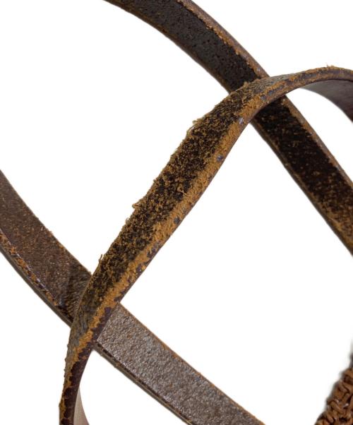 45R（フォーティファイブ・アール）45R (フォーティファイブ・アール) メッシュ編み込みトートバッグ ブラウンの古着・服飾アイテム