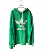 adidasアディダス）の古着「オールドロゴフーディ」｜グリーン