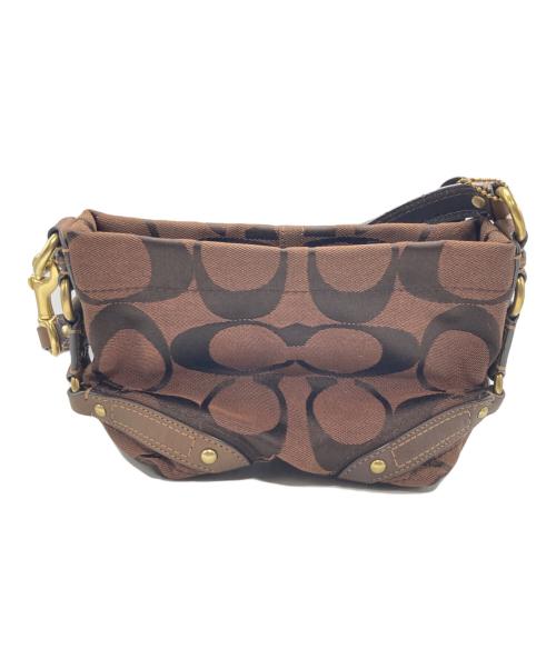 COACH（コーチ）COACH (コーチ) シグネチャーキャンバスミニハンドバッグ ブラウンの古着・服飾アイテム