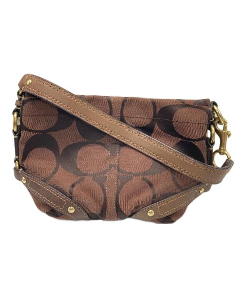COACH（コーチ）COACH (コーチ) シグネチャーキャンバスミニハンドバッグ ブラウンの古着・服飾アイテム