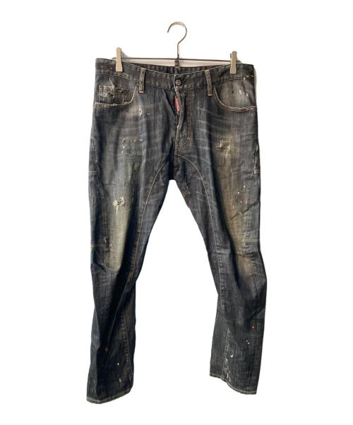 DSQUARED2（ディースクエアード）DSQUARED2 (ディースクエアード) ダメージ加工デニムパンツ ブラック サイズ:50の古着・服飾アイテム