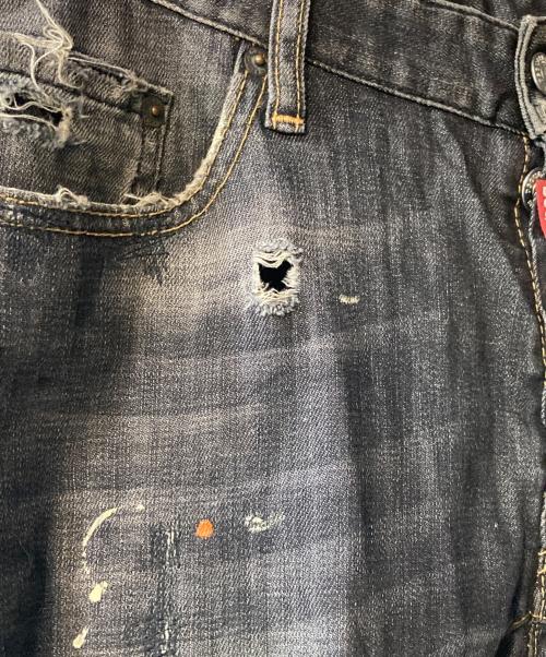 DSQUARED2（ディースクエアード）DSQUARED2 (ディースクエアード) ダメージ加工デニムパンツ ブラック サイズ:50の古着・服飾アイテム