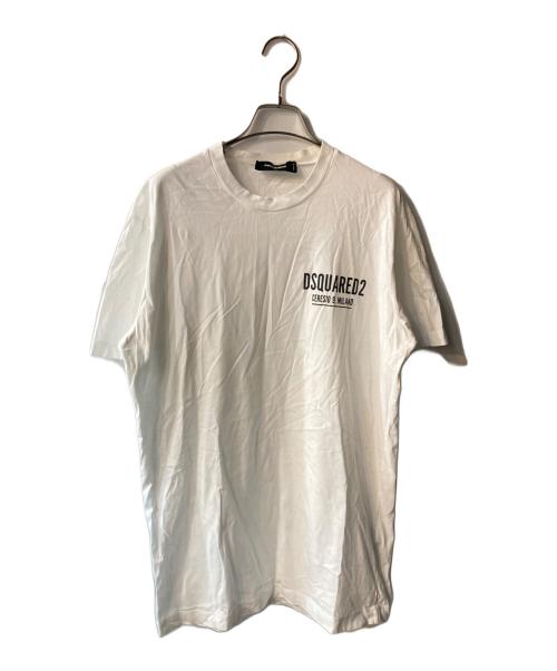 DSQUARED2（ディースクエアード）DSQUARED2 (ディースクエアード) ロゴプリントTシャツ ホワイト サイズ:Lの古着・服飾アイテム