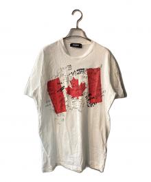 DSQUARED2（ディースクエアード）の古着「Doodle Flag Cool T-Shirt」｜ホワイト