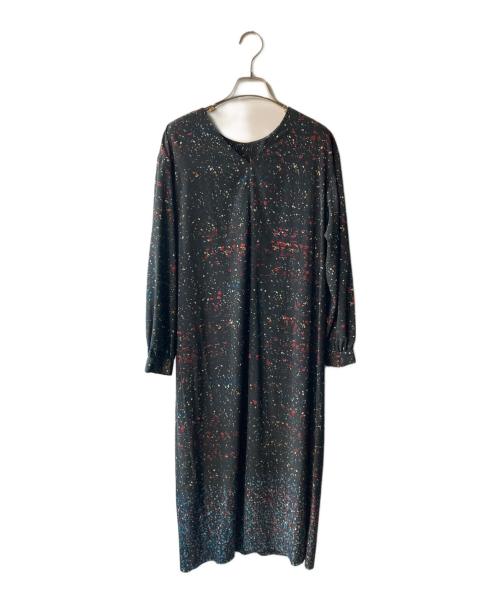 TOMORROW LAND（トゥモローランド）TOMORROW LAND (トゥモローランド) パネルフラワープリント Vネックワンピース ブラック サイズ:36の古着・服飾アイテム