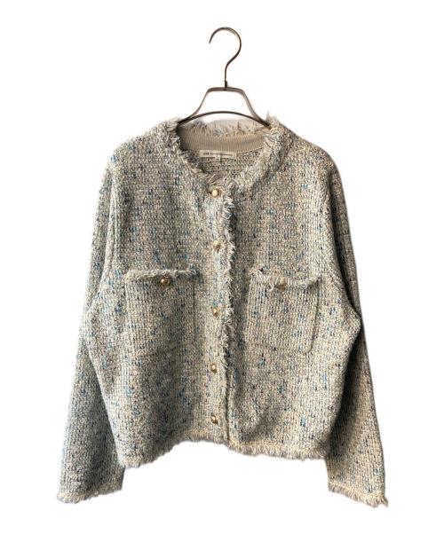 23区（ニジュウサンク）23区 (ニジュウサンク) 金ボタンツイードジャケット ホワイト サイズ:44の古着・服飾アイテム