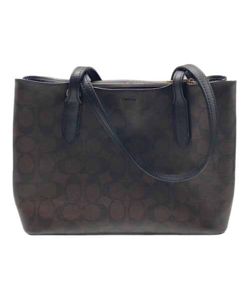 COACH（コーチ）COACH (コーチ) ハンドバッグ ブラック×ブラウンの古着・服飾アイテム