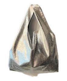MM6 Maison Margiela（エムエムシックスメゾンマルジェラ）の古着「クロコ型押しショッピングトートバッグ」｜シルバー