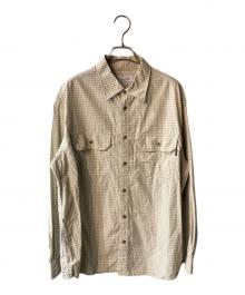 UNIVERSAL PRODUCTS.（ユニバーサルプロダクツ）の古着「L/S CHECK WORK SHIRT」｜ベージュ