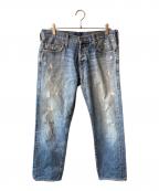 TRUE RELIGIONトゥルー レリジョン）の古着「ダメージ加工デニムパンツ」｜インディゴ