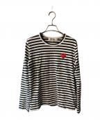 PLAY COMME des GARCONSプレイコムデギャルソン）の古着「ボーダーカットソー」｜ホワイト