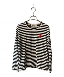 PLAY COMME des GARCONS（プレイコムデギャルソン）の古着「ボーダーカットソー」｜ホワイト