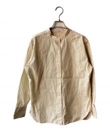 23区（ニジュウサンク）の古着「【洗える】CANCLINI バンドカラー シャツ」｜ベージュ