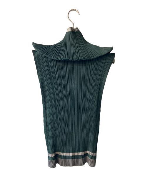 ISSEY MIYAKE FETE（イッセイミヤケフェット）ISSEY MIYAKE FETE (イッセイミヤケフェット) ノースリーブブラウス グリーン サイズ:02の古着・服飾アイテム