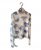 POPPYポピー）の古着「BLUE RIBBON SEE THROUGH TOPS」｜ホワイト