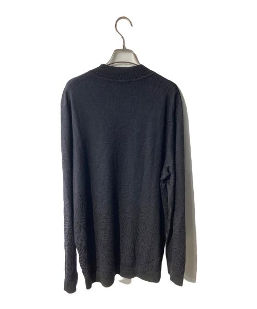 HUGO BOSS（ヒューゴ ボス）HUGO BOSS (ヒューゴ ボス) 総柄 ジャガードニット ネイビー サイズ:XXLの古着・服飾アイテム