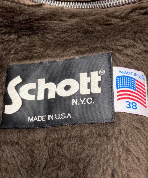 Schott（ショット）Schott (ショット) ライナー付きシングルライダースジャケット ブラウン サイズ:38の古着・服飾アイテム
