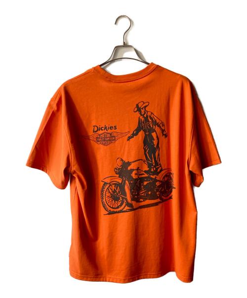 Dickies（ディッキーズ）Dickies (ディッキーズ) HARLEY-DAVIDSON (ハーレーダビッドソン) プリントTシャツ オレンジ サイズ:L 未使用品の古着・服飾アイテム