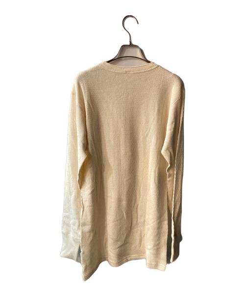WAREHOUSE（ウエアハウス）WAREHOUSE (ウエアハウス) 4本針ヘンリーネックワッフル長袖T ベージュ サイズ:Lの古着・服飾アイテム