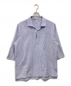 The Duffer of ST.Georgeザ ダファーオブセントジョージ）の古着「LINEN BLEND 3Q SKIPPER SHIRT」｜ブルー