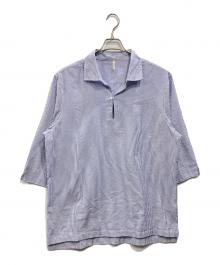 The Duffer of ST.George（ザ ダファーオブセントジョージ）の古着「LINEN BLEND 3Q SKIPPER SHIRT」｜ブルー