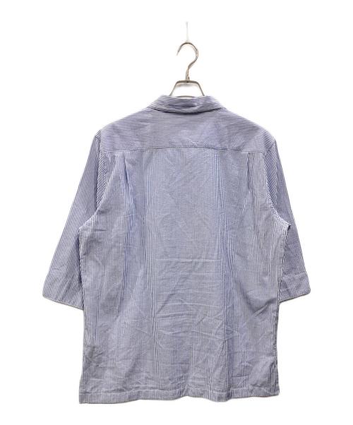 The Duffer of ST.George（ザ ダファーオブセントジョージ）The DUFFER of ST.GEORGE (ザ ダファーオブセントジョージ) LINEN BLEND 3Q SKIPPER SHIRT ブルー サイズ:XLの古着・服飾アイテム