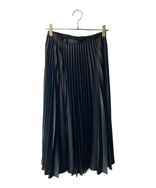 noir kei ninomiya（ノワール ケイ ニノミヤ）noir kei ninomiya (ノワール ケイ ニノミヤ) サテンプリーツスカート ブラック サイズ:XSの古着・服飾アイテム