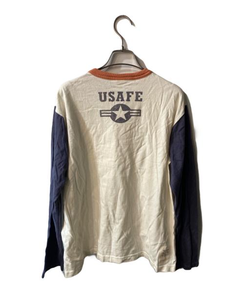 TOYS MCCOY（トイズマッコイ）TOYS McCOY (トイズマッコイ) 48 FBW SKYBLAZERS リンガーネックカットソー ホワイト×ネイビー サイズ:Lの古着・服飾アイテム