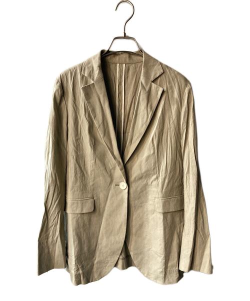 自由区（ジユウク）自由区 (ジユウク) MANTECO リネンテーラードジャケット ベージュ サイズ:38の古着・服飾アイテム