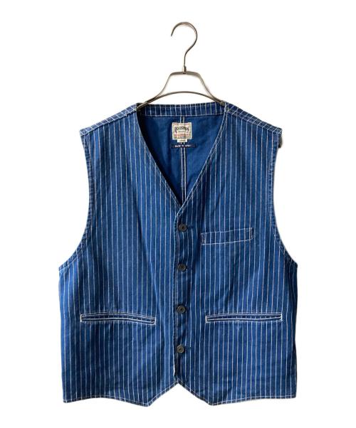 HOUSTON（ヒューストン）HOUSTON (ヒューストン) WABASH WORK VEST インディゴ サイズ:Lの古着・服飾アイテム