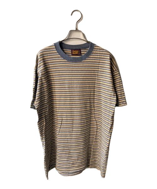 Faded Glory（フェイデッドグローリー）Faded Glory (フェイデッドグローリー) マルチボーダーTシャツ ブラウン×ネイビー サイズ:ｻｲｽﾞ表記無の古着・服飾アイテム