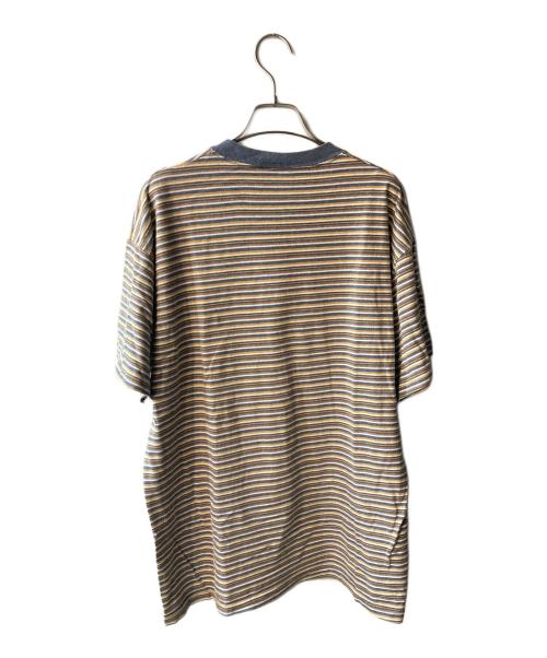 Faded Glory（フェイデッドグローリー）Faded Glory (フェイデッドグローリー) マルチボーダーTシャツ ブラウン×ネイビー サイズ:ｻｲｽﾞ表記無の古着・服飾アイテム