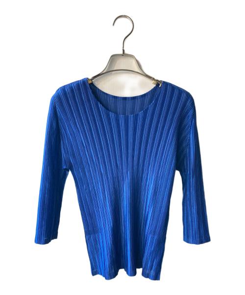 ISSEY MIYAKE（イッセイミヤケ）ISSEY MIYAKE (イッセイミヤケ) プリーツカットソー ブルー サイズ:3の古着・服飾アイテム