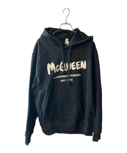 ALEXANDER McQUEEN（アレキサンダーマックイーン）ALEXANDER McQUEEN (アレキサンダーマックイーン) グラフィックロゴプリントパーカー ブラック サイズ:XLの古着・服飾アイテム