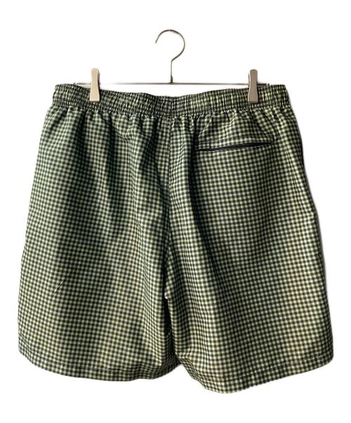 stussy（ステューシー）stussy (ステューシー) ギンガムチェックロゴハーフパンツ グリーン サイズ:Lの古着・服飾アイテム