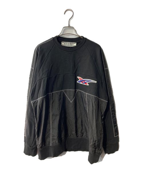 Onitsuka Tiger（オニツカタイガー）Onitsuka Tiger (オニツカタイガー) 切替スウェット ブラック サイズ:Mの古着・服飾アイテム