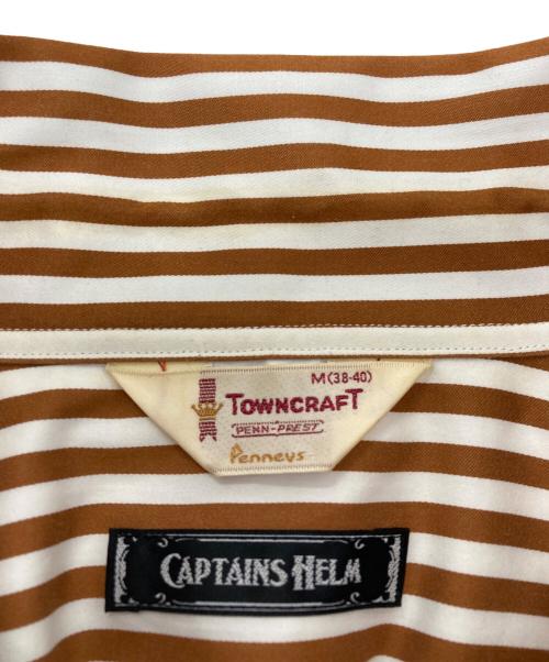 TOWN CRAFT（タウンクラフト）TOWN CRAFT (タウンクラフト) CAPTAAINS HELM オープンカラーシャツ ブラウン サイズ:Ｍの古着・服飾アイテム
