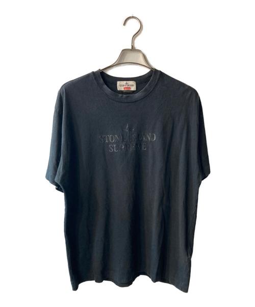 STONE ISLAND（ストーンアイランド）STONE ISLAND (ストーンアイランド) Supreme (シュプリーム) 22AW EMBROIDERED LOGO S/S Top ブラック サイズ:Ｍの古着・服飾アイテム