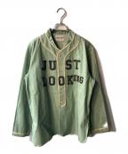 WEIRDOウィアード）の古着「JUST LOOCKING-LS BASE BALL SHIRT」｜グリーン