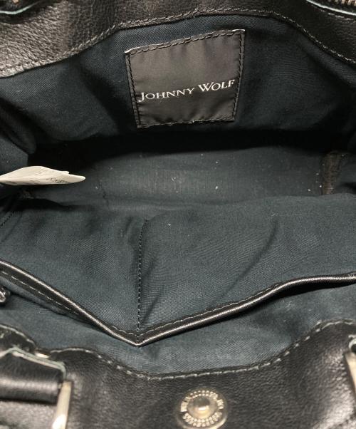 JOHNNY WOLF（ジョニーウルフ）johnny wolf (ジョニーウルフ) レザーハンドバッグ ブラックの古着・服飾アイテム