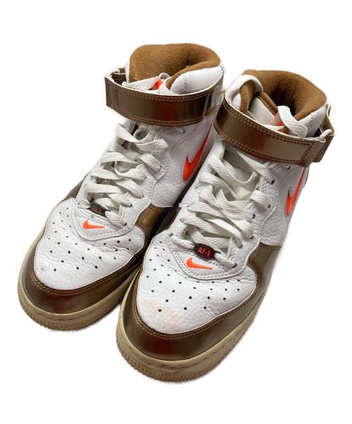 NIKE（ナイキ）NIKE (ナイキ) Air Force 1 Mid QS ミッドカットスニーカー ホワイト×ベージュ サイズ:26cmの古着・服飾アイテム