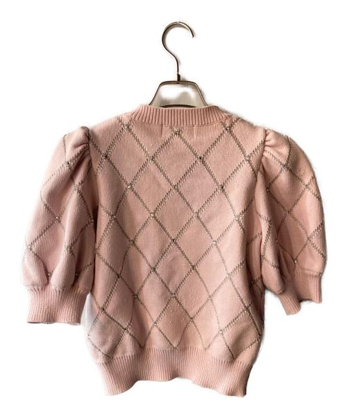 Lily Brown（リリーブラウン）Lily Brown (リリーブラウン) ビジューリボンニット ピンク サイズ:FREEの古着・服飾アイテム