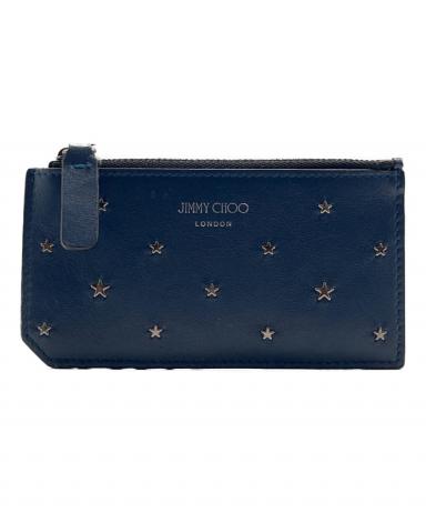 Jimmy Choo LONDON 二つ折り財布 ネイビー（箱あり）中古 中古・古着通販】JIMMY CHOO (ジミーチュウ) レザーフラグメントケース