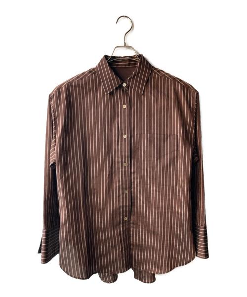 Adam et Rope（アダム エ ロペ）Adam et Rope (アダム エ ロペ) バックベルテッドシャツ ブラウン サイズ:SIZE Freeの古着・服飾アイテム